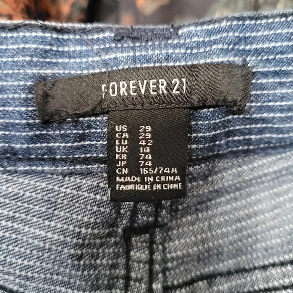 Forever 21 Jean Shorts, Blue with Floral Embroidery, Size US 29 - Picture 4 of 6